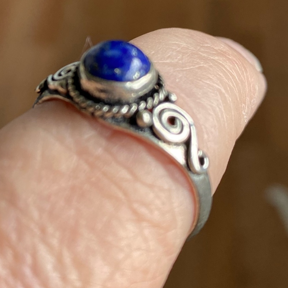 Lapis sterling silver ring